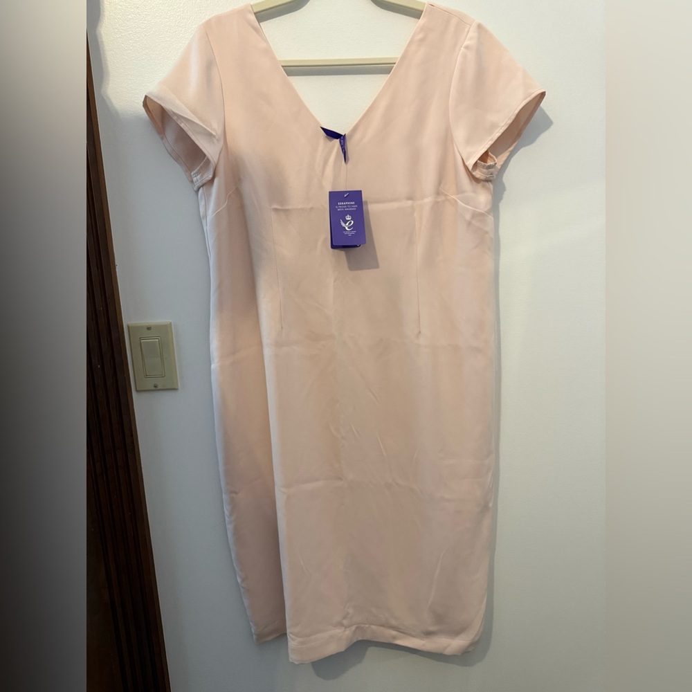 Seraphine Maternity Maternity Shift Dress with Bow Detail 8 US Blush NWT